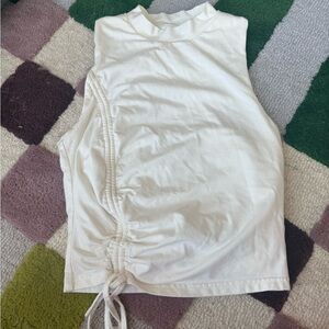 Superdown Ivory Ruched Tank Top